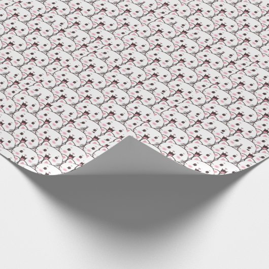 Beautiful Cat Face Cartoon Pattern Geschenkpapier (Ecke)