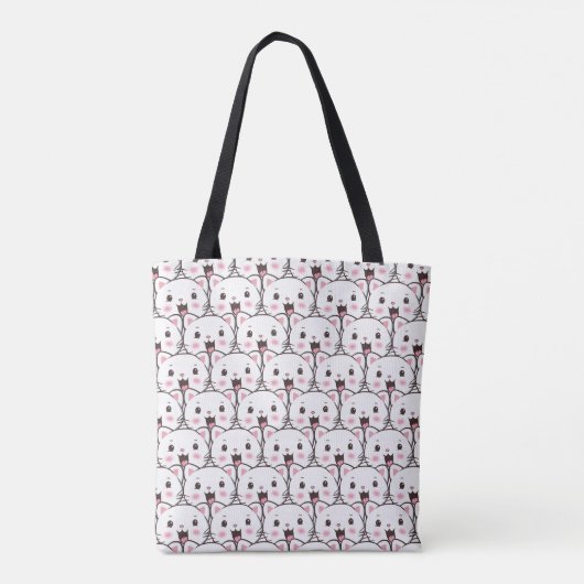 Beautiful Cat Face Cartoon Pattern Tasche (Rückseite)