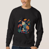 Beautiful Cat Kitten in a Flower Garden Frame Moth Sweatshirt (Vorderseite)