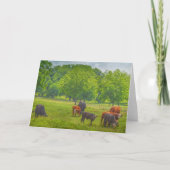 Beautiful Cattle Farm Scene Art Note Card Karte (Vorderseite)