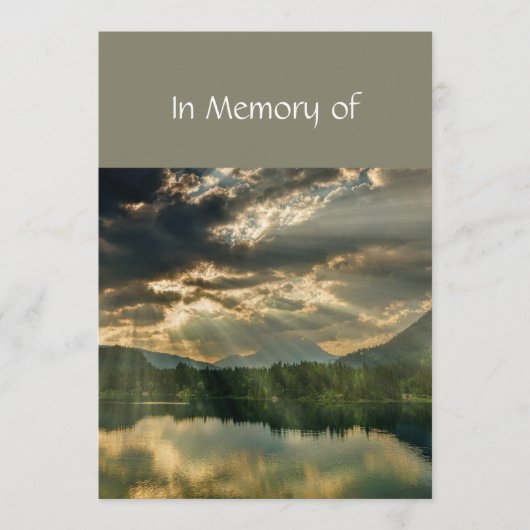 Beautiful Celebration of Life Service  Lake Beach Einladung (Vorderseite)