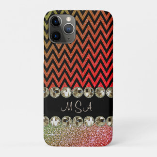 Beautiful Champagne Bling Zickzack Monogram Case-Mate iPhone Hülle