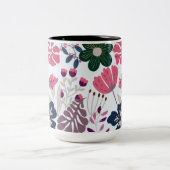 Beautiful & Charming Modern Floral Zweifarbige Tasse (Mittel)