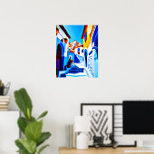 Beautiful Chefchaoue Marokko Blue City Pop Art Poster (Heimbüro)