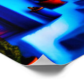 Beautiful Chefchaoue Marokko Blue City Pop Art Poster (Ecke)