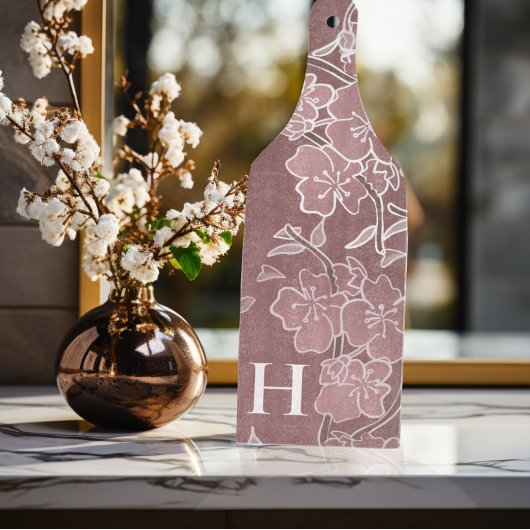 Beautiful Cherry Blossom Custom Monogram Schneidebrett