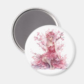 Beautiful Cherry Blossom Fairy/Fee/Fee Prinzessin Magnet (Vorderseite/Rückseite)