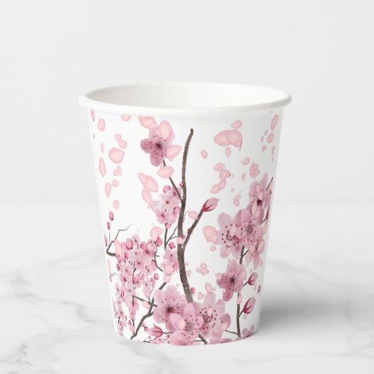 Beautiful Cherry Blossom Mixed Medium Print Pappbecher (Vorderseite)