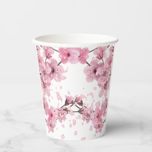 Beautiful Cherry Blossom Mixed Medium Print Pappbecher (Vorderseite)