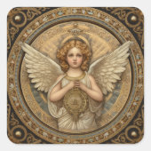 Beautiful Cherub Angel Quadratischer Aufkleber (Vorderseite)