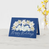Beautiful Chic Floral Bouquet White Flower Holiday Karte (Gelbe Blume)