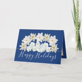 Beautiful Chic Floral Bouquet White Flower Holiday Karte