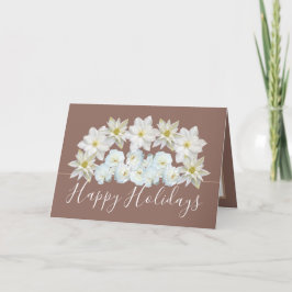 Beautiful Chic Floral Bouquet White Flower Holiday Karte