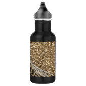 Beautiful Chic Girl Leopard Print Gold Glitzer Edelstahlflasche (Rechts)