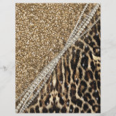 Beautiful Chic Girl Leopard Print Gold Glitzer Flyer (Hinten)