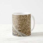 Beautiful Chic Girl Leopard Print Gold Glitzer Kaffeetasse (VorderseiteRechts)