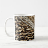 Beautiful Chic Girl Leopard Print Gold Glitzer Kaffeetasse (Links)