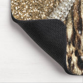Beautiful Chic Girly Leopard Print Gold Glitter Mousepad (Ecke)