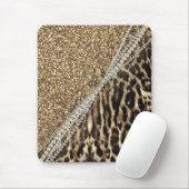Beautiful Chic Girly Leopard Print Gold Glitter Mousepad (Mit Mouse)