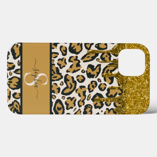 Beautiful Chic Imitate Glitzer Leopard Print Case-Mate iPhone Hülle (Rückseite (Horizontal))