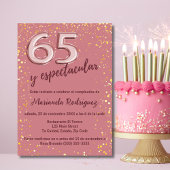 Beautiful Chic Rose Gold 65. Geburtstag Spanisch Einladung
