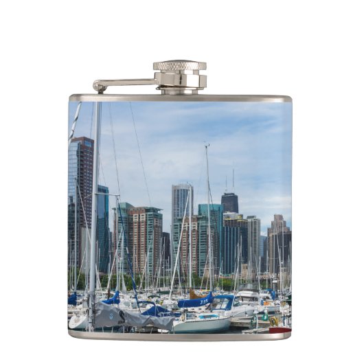 Beautiful Chicago Harbour Flachmann (Vorderseite)