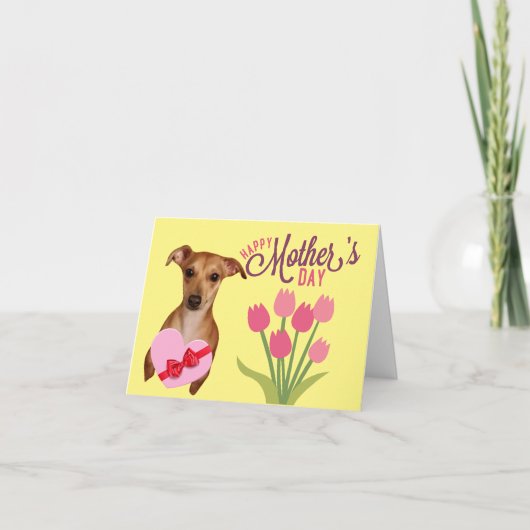 Beautiful Chiweenie Floral Mothers Day Card Karte (Vorderseite)