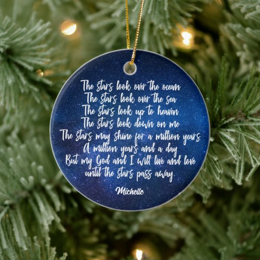 Beautiful Christian Prayer Stars Poem Personalized Keramik Ornament (Baum)