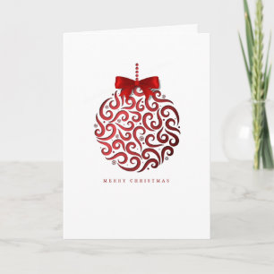 Beautiful Christmas Bauble Folded Photo Greeting Karte