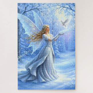 Beautiful Christmas Fairy with Dove Puzzle