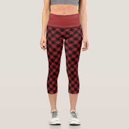 Beautiful Christmas Red Buffalo Kariert Capri Leggings