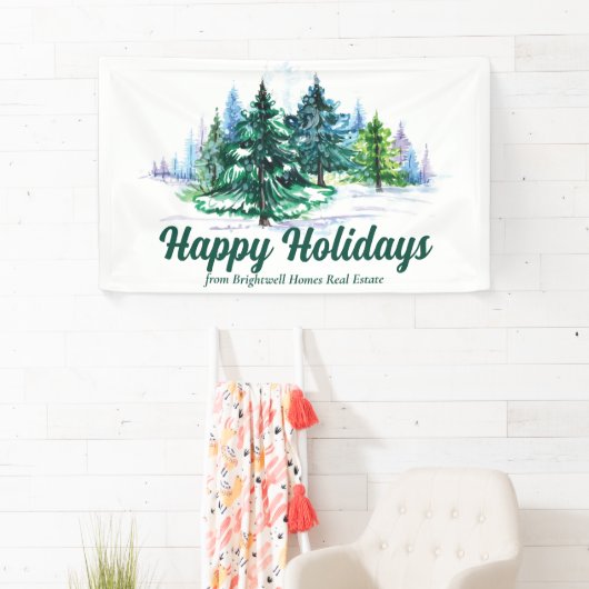 Beautiful Christmas Trees Custom Company Party Banner (Insitu)