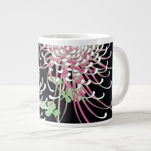 Beautiful Chrysanthemum Fine Japanisch Floral Jumbo-Tasse (Vorderseite Rechts)