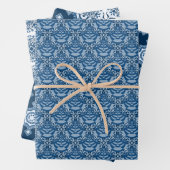 Beautiful Classic Blue | Blau und Weiß elegant Geschenkpapier Set (Beispiel)
