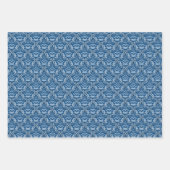 Beautiful Classic Blue | Blau und Weiß elegant Geschenkpapier Set (Vorderseite)