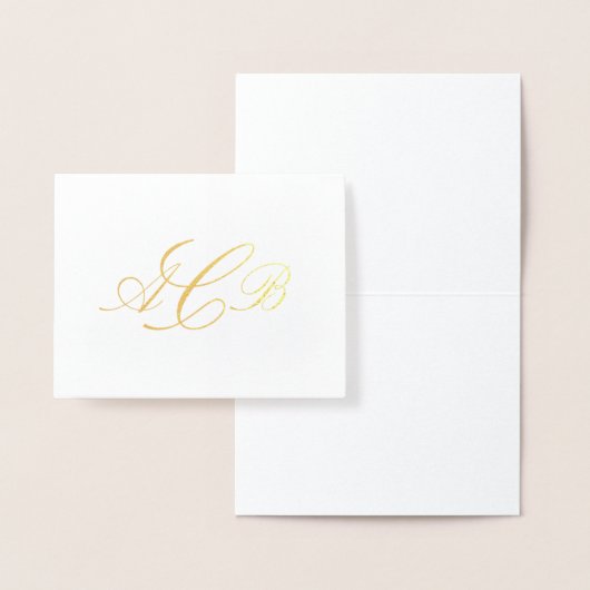 Beautiful Classic Monogram Initials Notecard Folienkarte (Anzeige)