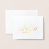 Beautiful Classic Monogram Initials Notecard Folienkarte (Vorderseite mit Umschlag)