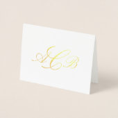 Beautiful Classic Monogram Initials Notecard Folienkarte (Vorderseite)
