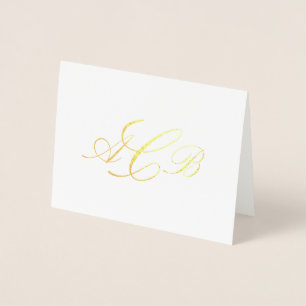 Beautiful Classic Monogram Initials Notecard Folienkarte