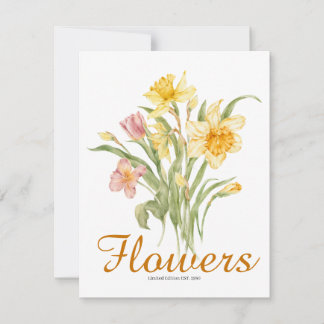 Beautiful classic watercolor background Botanical RSVP Karte
