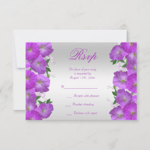 Beautiful Classiy Petunias Floral Birthday RSVP Karte