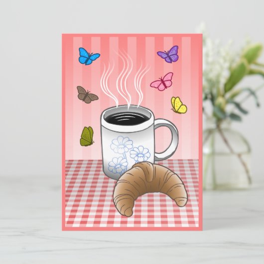 Beautiful Coffee Time Karte (Stehend Vorderseite)