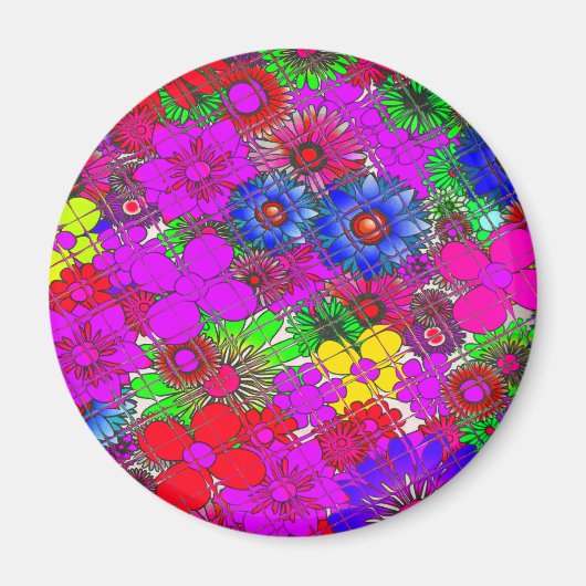 Beautiful colorful amazing floral pattern design a magnet (Vorne)