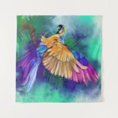 Beautiful Colorful Parrot Tapestry Wandteppich (Vorderseite (Horizontal))