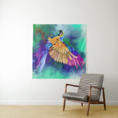 Beautiful Colorful Parrot Tapestry Wandteppich (Beispiel (Horizontal))