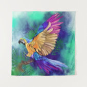 Beautiful Colorful Parrot Tapestry Wandteppich (Vorderseite)