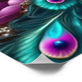 Beautiful Colorful Peacock Pfau Bird Houses Poster (Ecke)