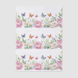 Beautiful Colorful Wildflowers & Butterflies Seidenpapier