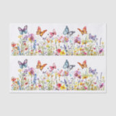 Beautiful Colorful Wildflowers & Butterflies Seidenpapier (Vorderseite)