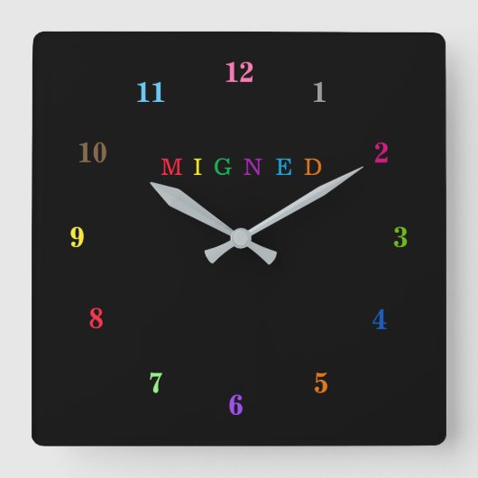 Beautiful Colors - Customizable - Migned Quadratische Wanduhr (Vorderseite)